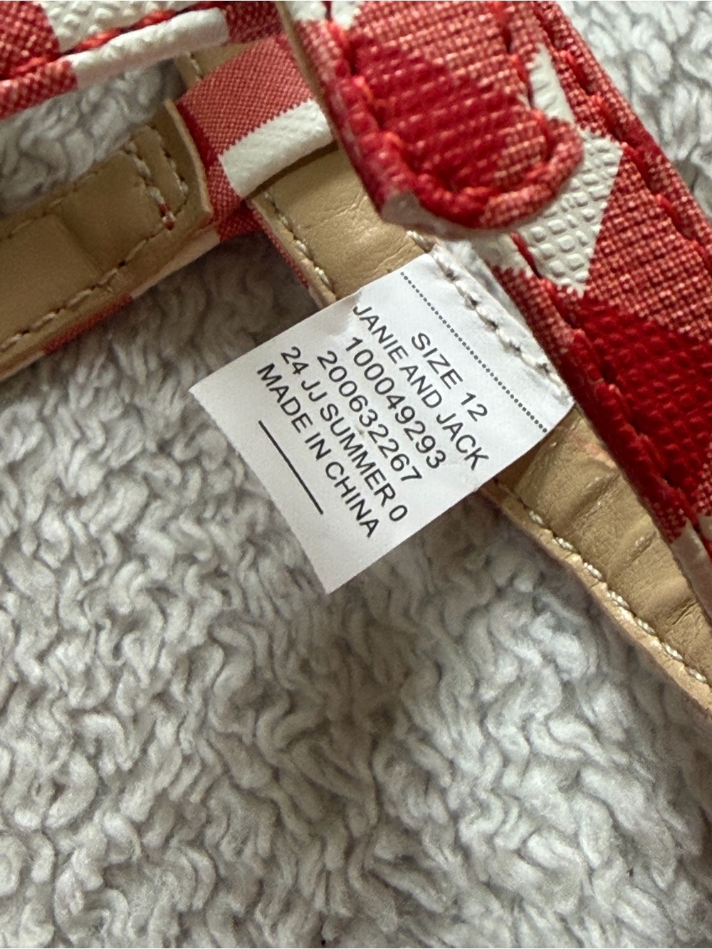 Janie and Jack | Red Gingham Rosette Sandals | Size 12 - Picture 4 of 11